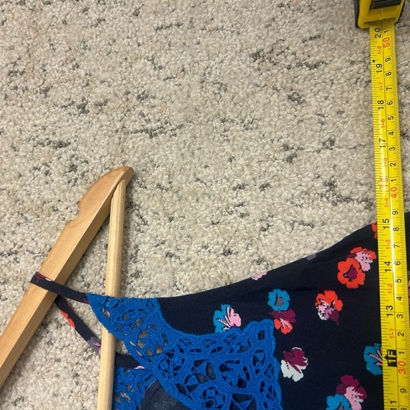 Rebecca Taylor Sz. 4 Blue Lace Trim Women's Top excellent condition! Visc/lace - Picture 8 of 11